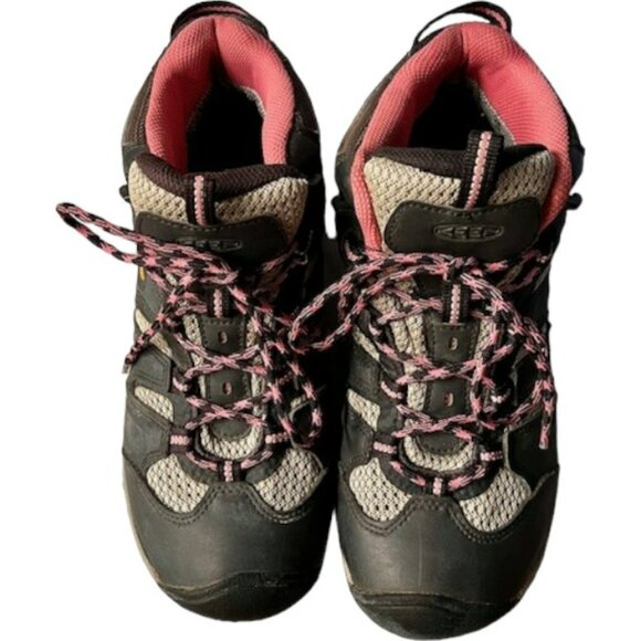 KEEN Koven Mid Waterproof Hiking Boots - Gray/Pink - 7.5 - Picture 5 of 11